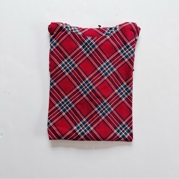 Talbots Tartan Mock Neck Long Sleeve Tee Top PS - Picture 4 of 5